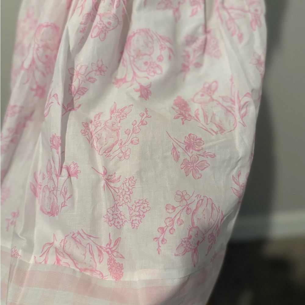 Shabby Chic Girls Bunny Easter Dress Pink Toile w/ Bow NWT - Picture 6 of 6